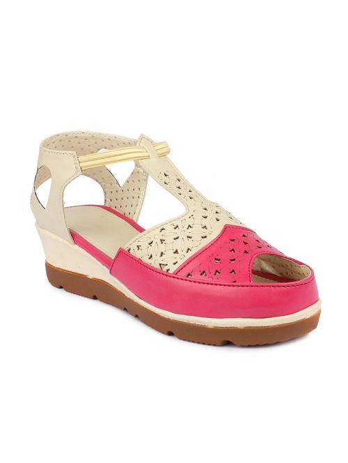 beautiful pink colour synthetic wedges from shezone - 13178050 - Very Small Image - 1