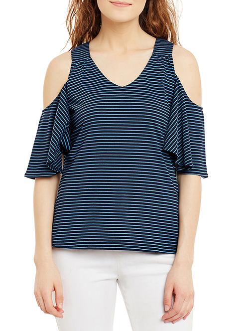 cold shoulder striped top  - 13178269 - Very Small Image - 1