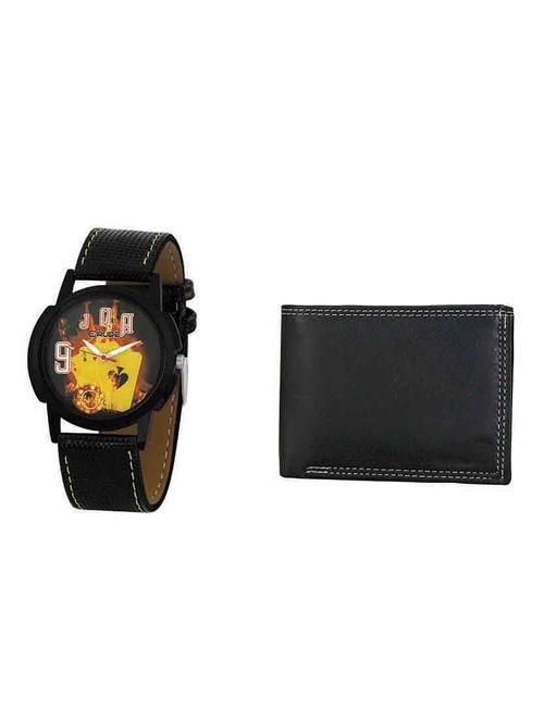 crude analog  watch-rg676 with black leather wallet - 13179444 - Very Small Image - 1