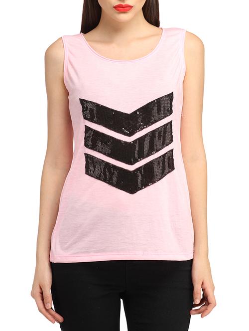 pink sequined sleeveless top - 13179972 - Very Small Image - 1