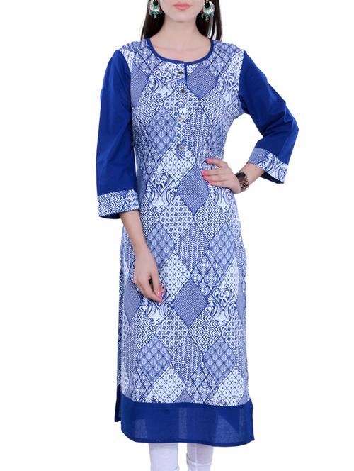 indigo cotton kurta - 13184153 - Very Small Image - 1