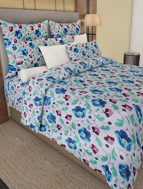 amethyst cotton printed double bedsheet with two pillow covers - 13184885 - Very Small Image - 1