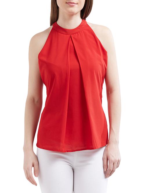 orange poly georgette top - 13185095 - Very Small Image - 1