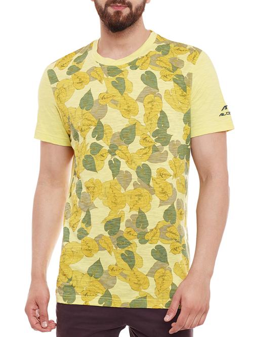 yellow cotton front print t-shirt - 13185467 - Very Small Image - 1