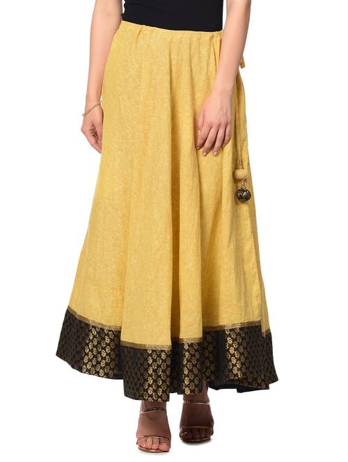 Yellow cotton flared skirt - 13185652 - Very Small Image - 1