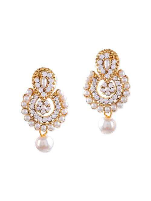 white brass drop earring - 13185886 - Very Small Image - 1