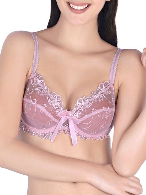 bow patch laced plunge bra - 13186339 - Very Small Image - 1