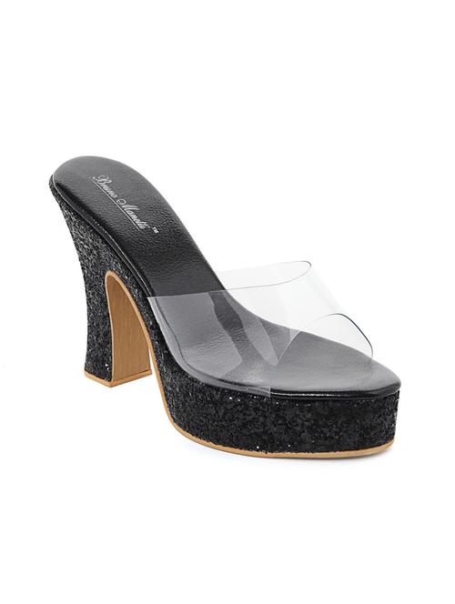 black plastic slip on sandals - 13187563 - Very Small Image - 1