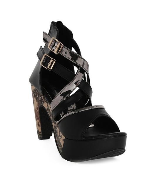 black faux leather closed back sandals - 13187568 - Very Small Image - 1