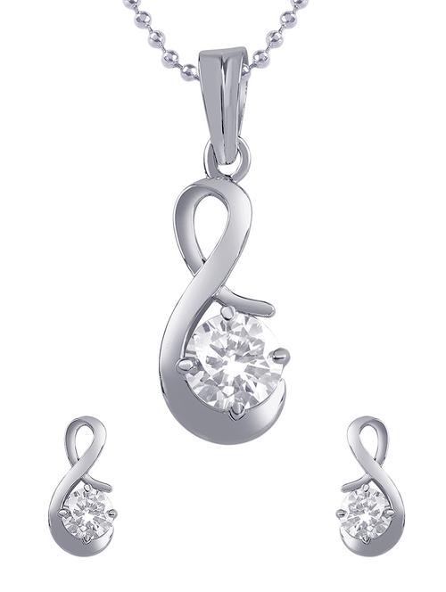 silver metal pendants and earrings - 13195670 - Very Small Image - 1