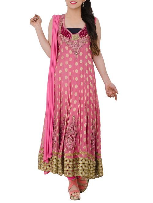 embroidered anarkali suit set - 13196160 - Very Small Image - 1