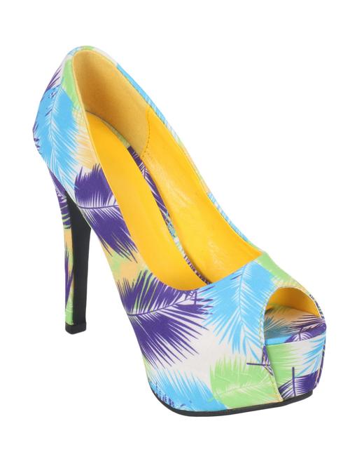 multi colored leatherette platforms sandals - 13196930 - Very Small Image - 1