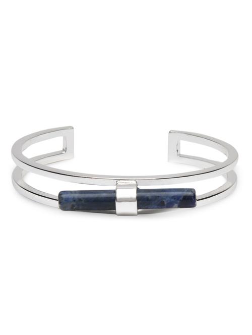 navy sodalite stone embellished silver cuff bracelet - 1319812 - Very Small Image - 1
