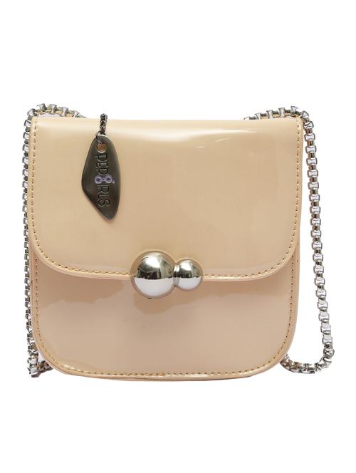 beige leatherette  sling bag - 13200767 - Very Small Image - 1