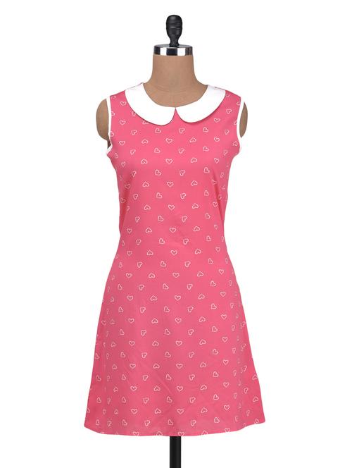 pink poly crepe printed dress - 1320249 - Very Small Image - 1