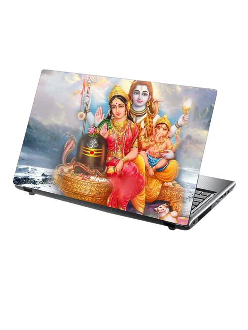 Laptop Sticker (lord shiva and genesha,Surface Covering Area 15 x 10 Inch) - 13209311 - Very Small Image - 1