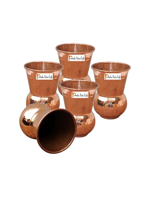 set of 5 copper glasses by prisha - 13210012 - Very Small Image - 1