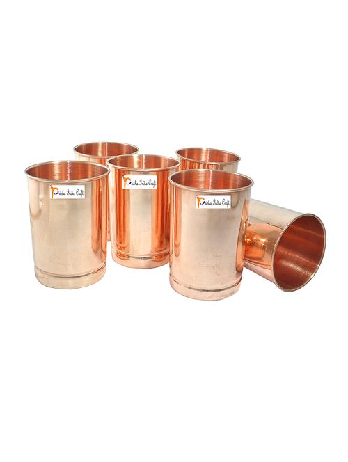 set of 6 copper glasses by prisha - 13210024 - Very Small Image - 1