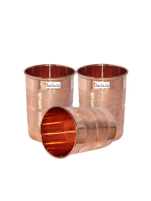 set of 3 copper glasses by prisha - 13210039 - Very Small Image - 1