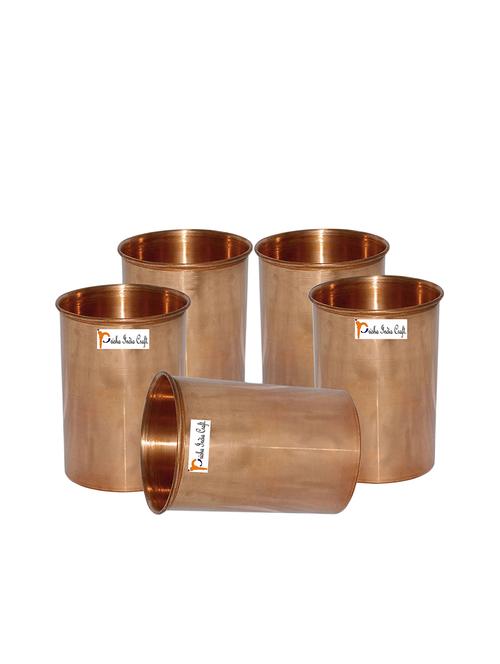 set of 5 copper glasses by prisha - 13210088 - Very Small Image - 1