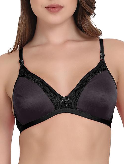 black cotton regular bra - 13211767 - Very Small Image - 1