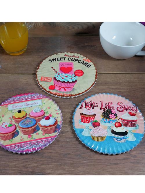 multicolour ceramic cup cake trivet set - 1321268 - Very Small Image - 1