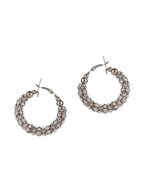 silver brass hoop earrings - 13214555 - Very Small Image - 1