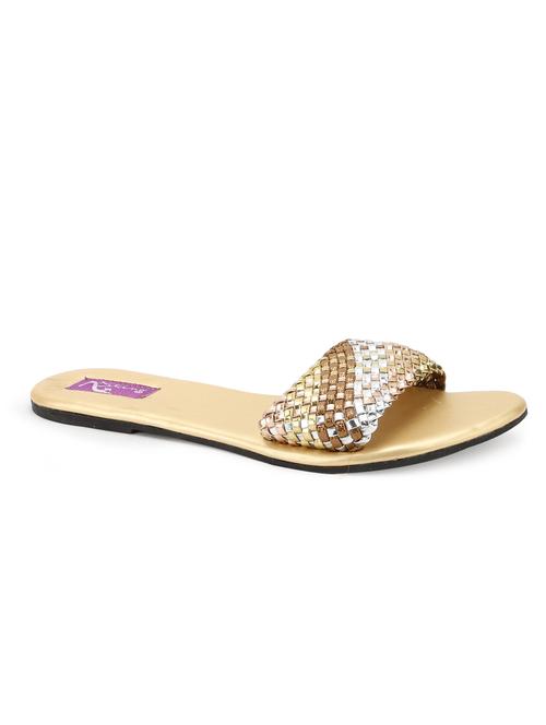 multicoloured faux leather slides - 13215878 - Very Small Image - 1