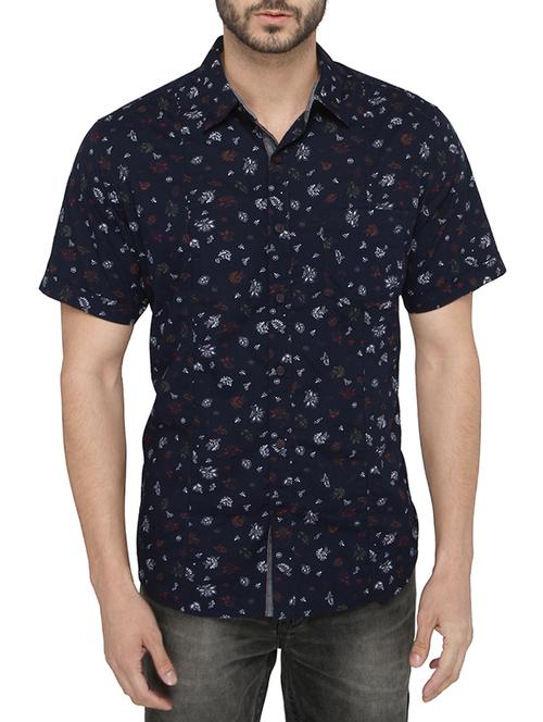 dark blue cotton casual shirt - 13216282 - Very Small Image - 1