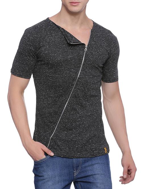 grey solid  t-shirt - 13217005 - Very Small Image - 1