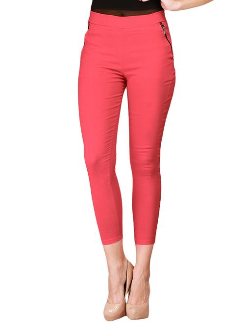 red cotton jeggings - 13225451 - Very Small Image - 1