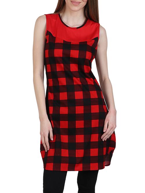 red cotton a-line kurta - 13225491 - Very Small Image - 1