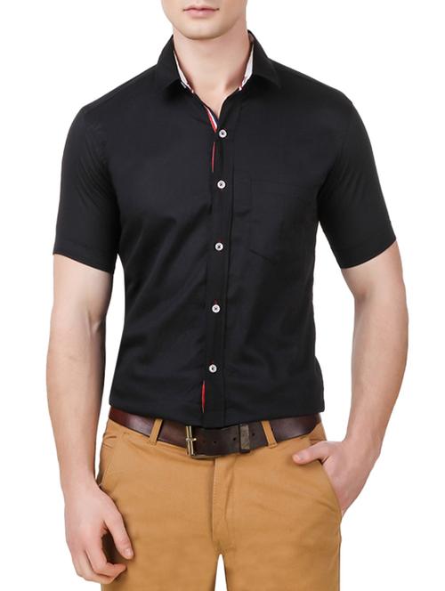 black cotton casual shirt - 13225586 - Very Small Image - 1