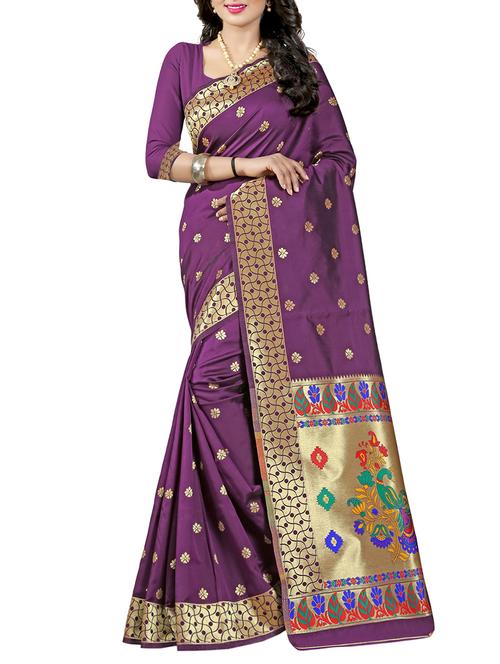 purple color paithani saree with blouse - 13228968 - Very Small Image - 1
