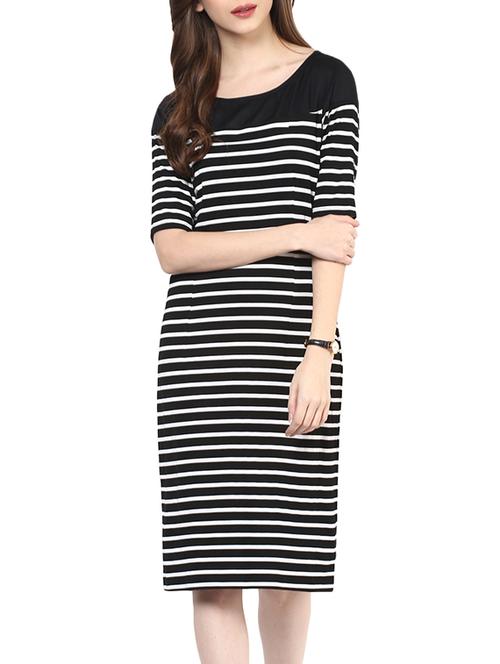 black striped sheath dress - 13237700 - Very Small Image - 1