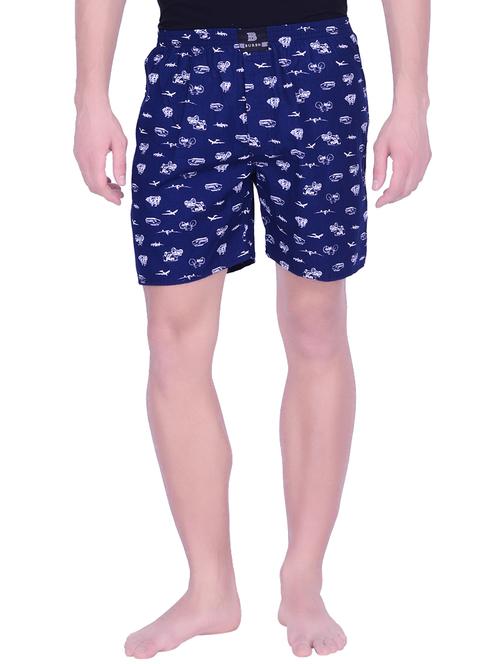 navy blue cotton boxer - 13239554 - Very Small Image - 1