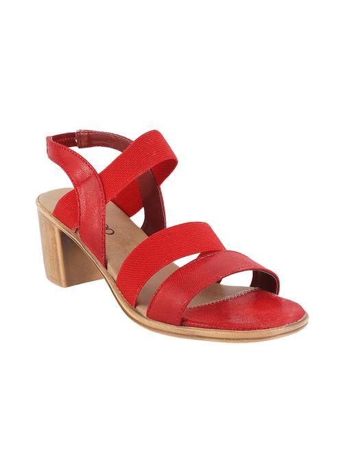 red leatherette back strap sandals - 13241337 - Very Small Image - 1