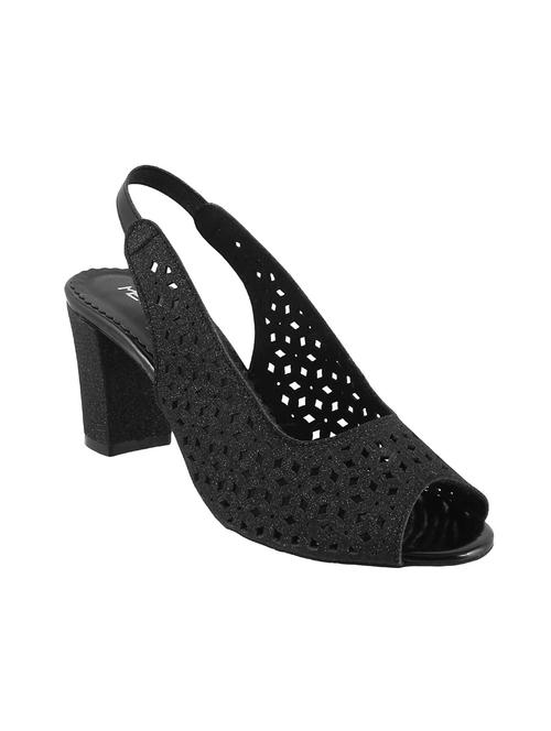 black leatherette back strap sandals - 13241566 - Very Small Image - 1