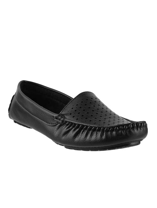 black faux leather slip on loafers - 13242347 - Very Small Image - 1