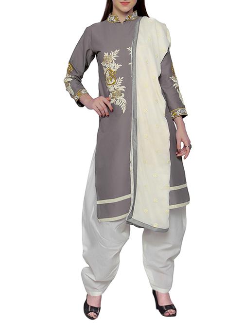 embroidered unstitched patiyala suit - 13242699 - Very Small Image - 1