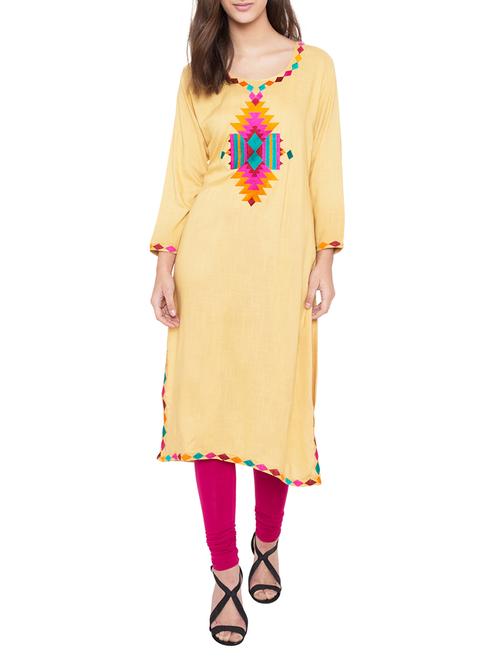 embroidered straight kurta - 13242746 - Very Small Image - 1