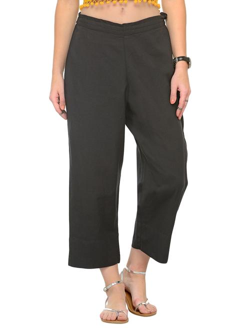 solid black rayon palazzos - 13246448 - Very Small Image - 1