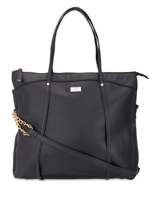 oversized black leatherette tote - 1324779 - Very Small Image - 1