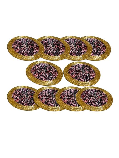 handmade multicolored beaded tea coasters - 13247958 - Very Small Image - 1