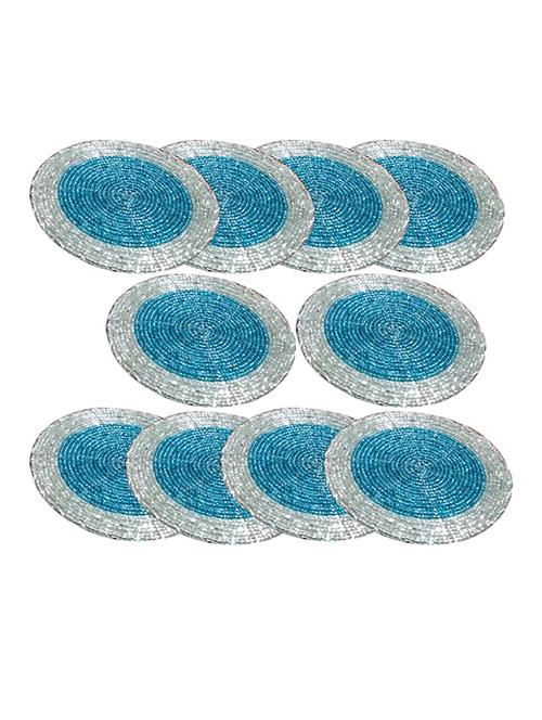 handmade multicolored beaded drink coasters - 13247968 - Very Small Image - 1