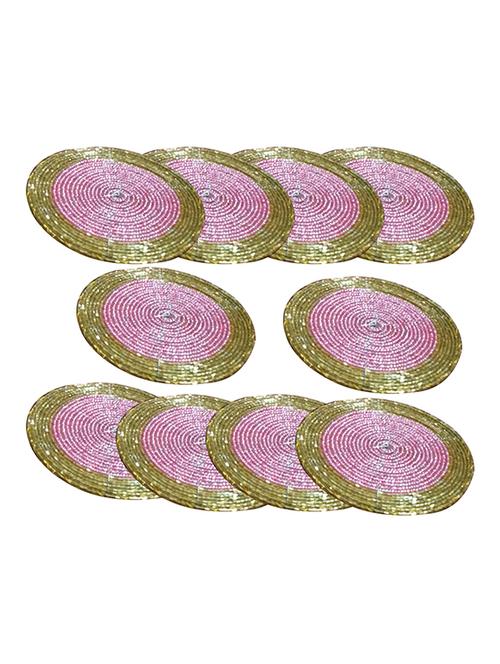 handmade multicolored beaded drink coasters - 13247973 - Very Small Image - 1