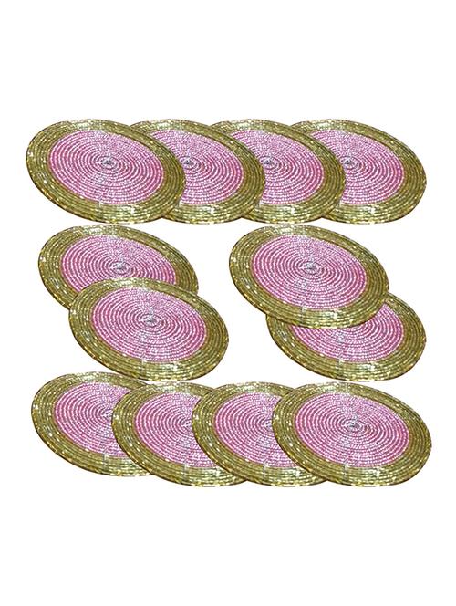 handmade multicolored beaded drink coasters - 13247974 - Very Small Image - 1