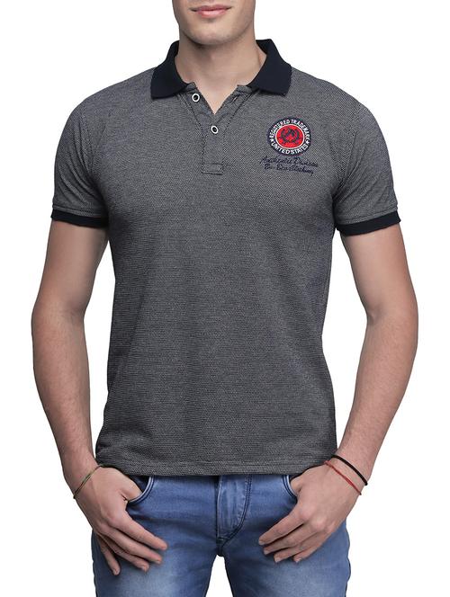 grey cotton polo t-shirt - 13248807 - Very Small Image - 1