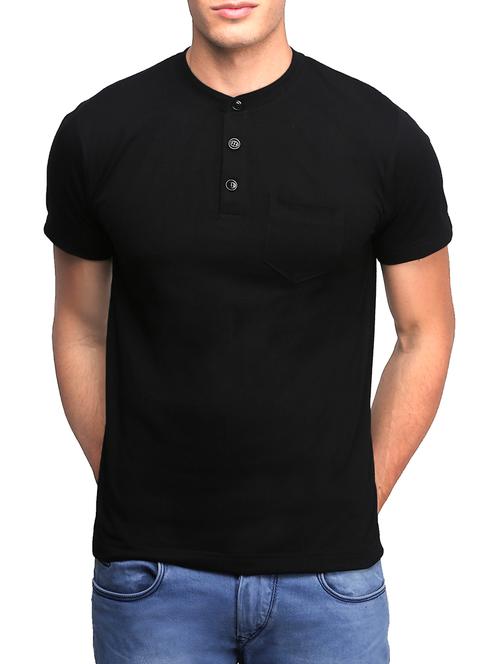 solid black cotton t-shirt - 13248813 - Very Small Image - 1