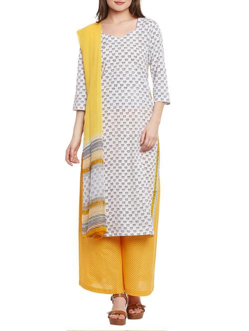 printed unstitched palazzo suit - 13252794 - Very Small Image - 1